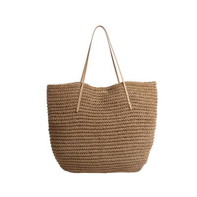 High Density New Ins One Shoulder Portable Pure Handmade Leather Handle Woven Solid Color Versatile