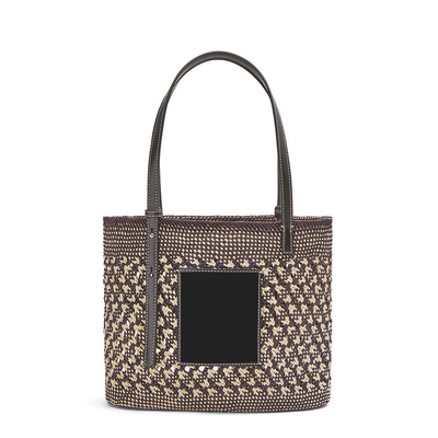 Spring And Summer Straw Woven Bag Color Matching Vegetable Basket Lafite Woven Bag Leather Handbag Rattan Woven Bag